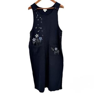 Vintage Christopher & Banks Linen Blend Embroidered‎ Jumper Women's Size Medium